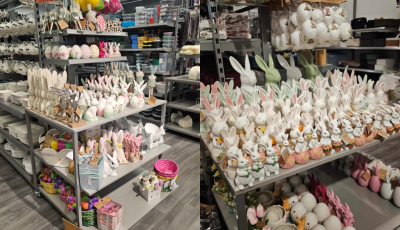 Egy hazai &uuml;zletl&aacute;nc polcain megjelentek a h&uacute;sv&eacute;ti dekor&aacute;ci&oacute;k